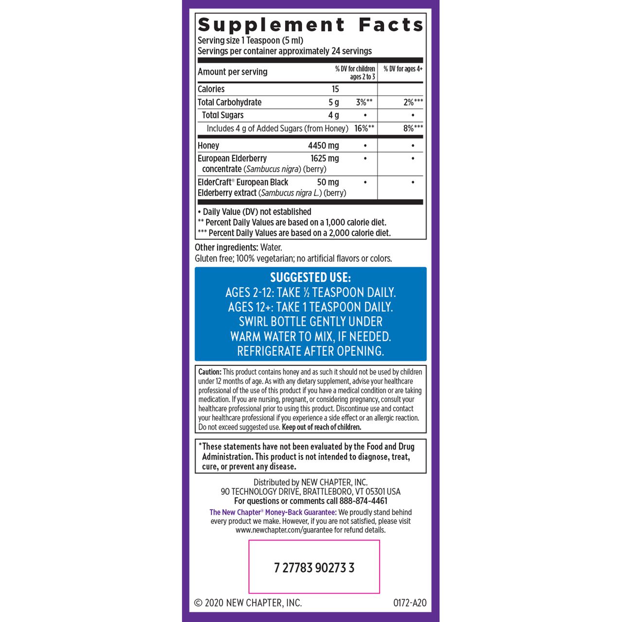 New Chapter Elderberry Syrup + Honey-N101 Nutrition