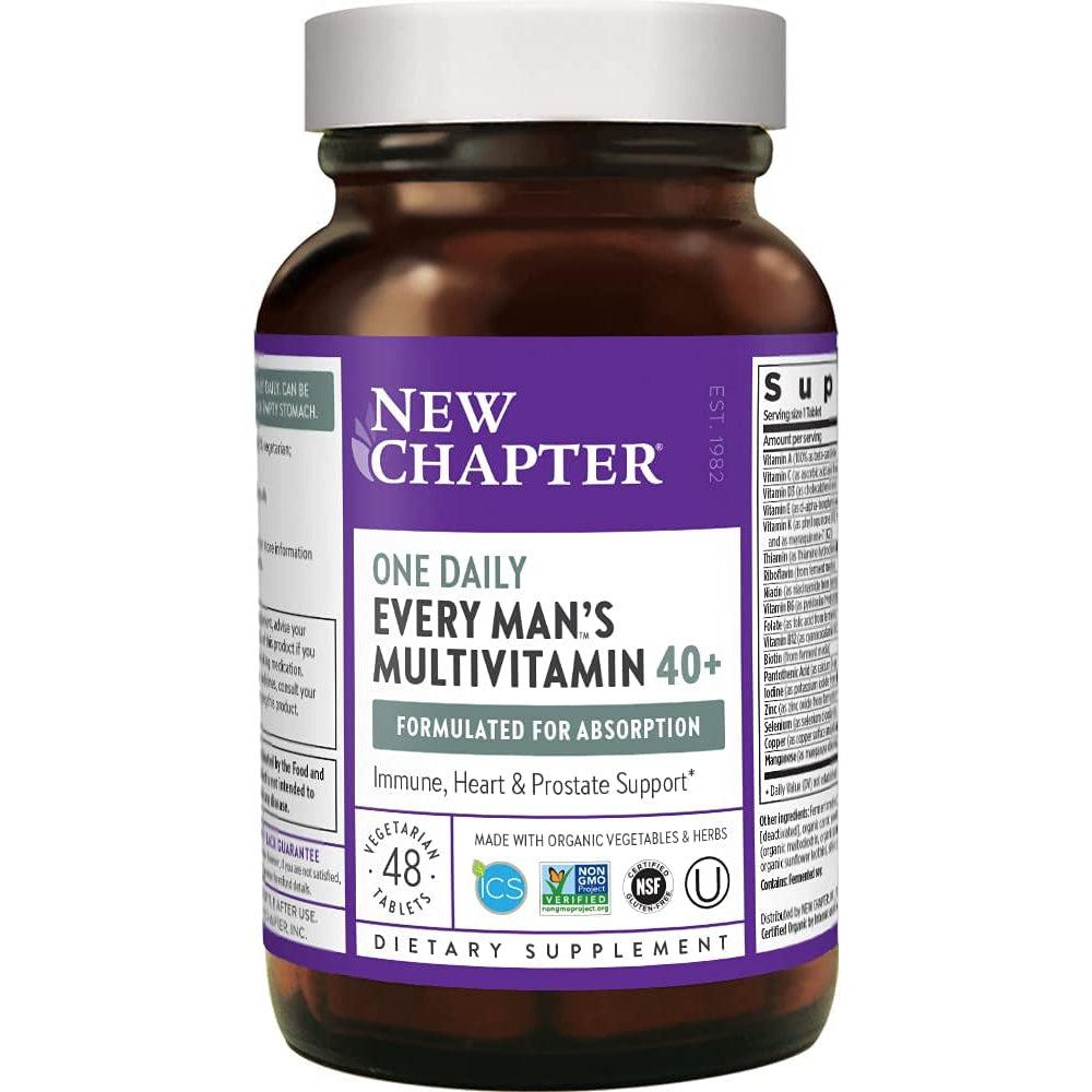 New Chapter Every Man’s One Daily 40+ Multivitamin-48 vegetarian tablets-N101 Nutrition