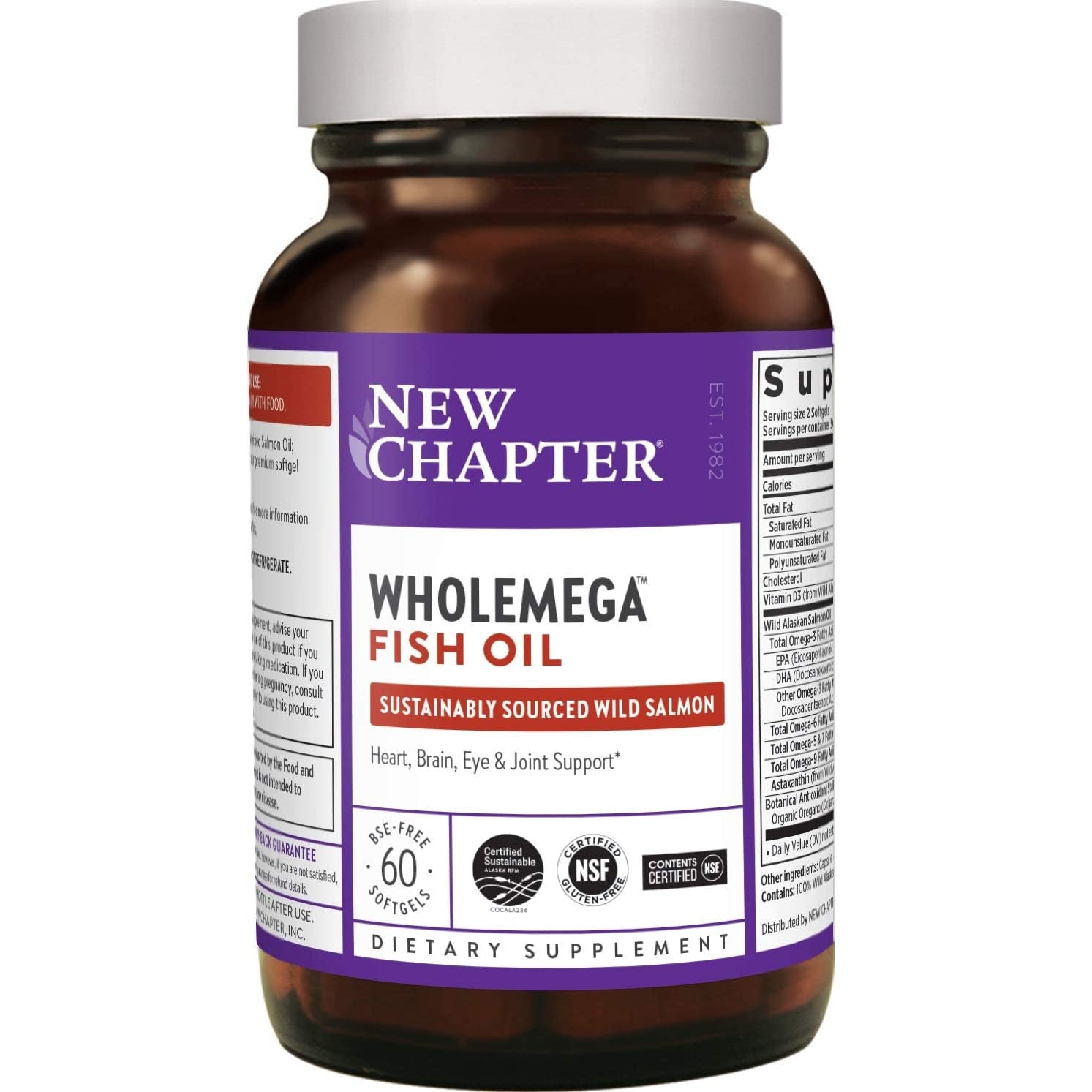 New Chapter Wholemega Fish Oil-60 softgels-N101 Nutrition