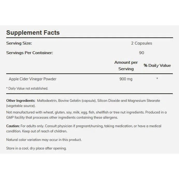 NOW Apple Cider Vinegar 450 mg-N101 Nutrition