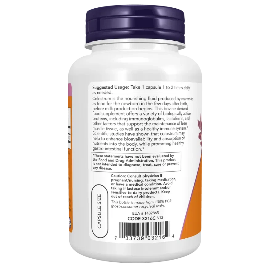 NOW Colostrum 500 mg-N101 Nutrition