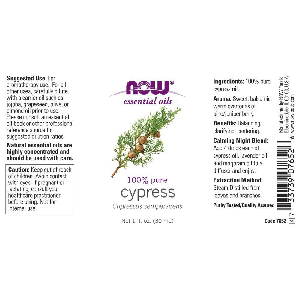 NOW Essential Oils Cypress Oil-N101 Nutrition