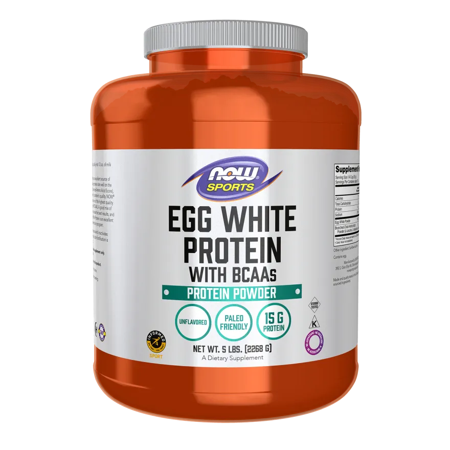 NOW Sports Egg White Protein - Unflavored-5 lbs-N101 Nutrition