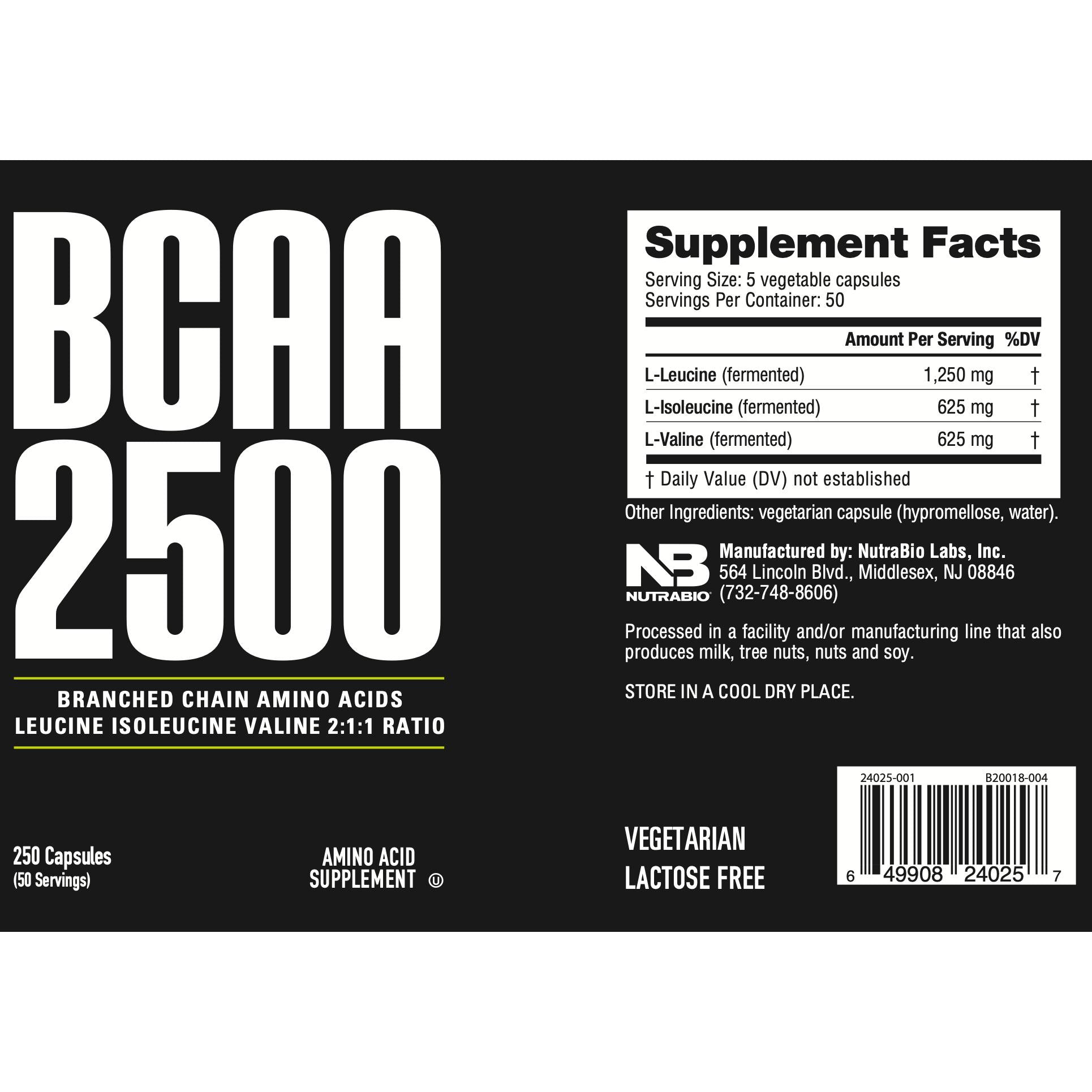 NutraBio BCAA 2500-N101 Nutrition
