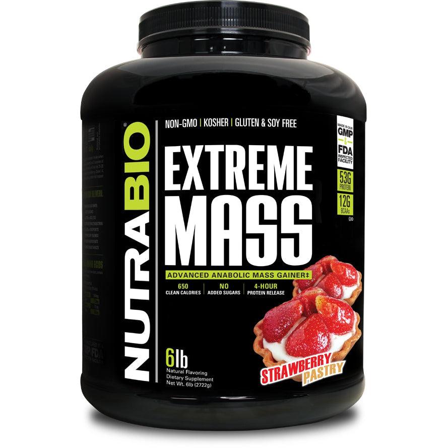 NutraBio Extreme Mass-6 lbs-Strawberry Pastry-N101 Nutrition