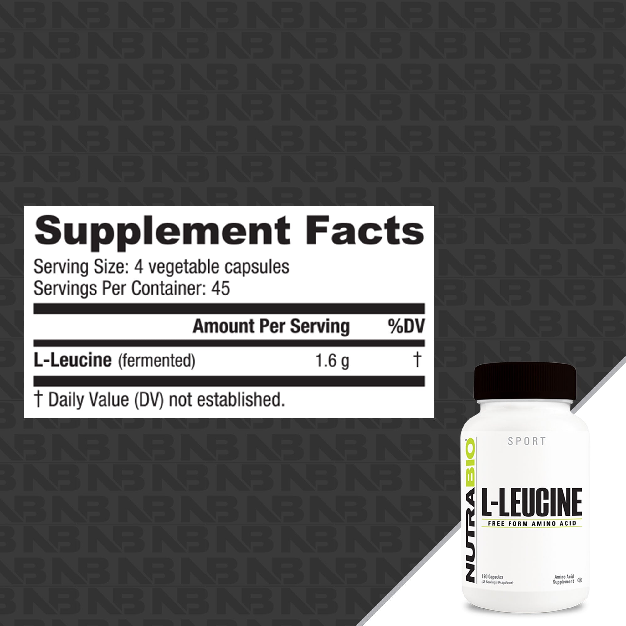 NutraBio L-Leucine Capsules-N101 Nutrition