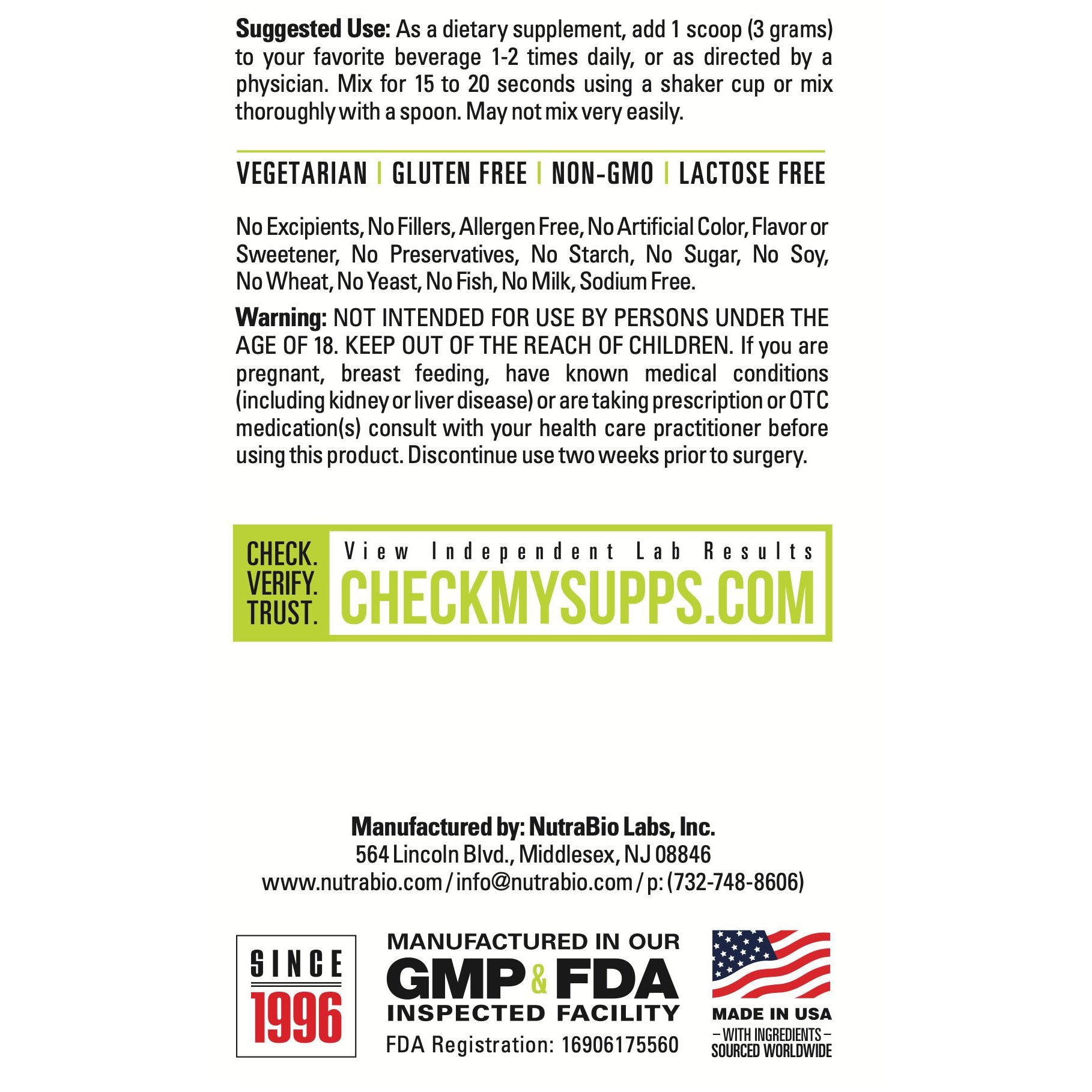 NutraBio L-Leucine Powder-N101 Nutrition