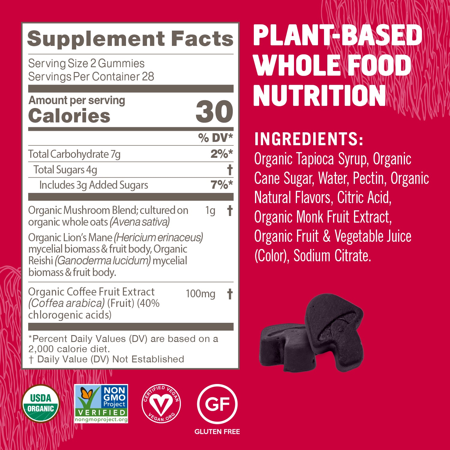 Om Brain Fuel+ Mushroom Gummies-N101 Nutrition