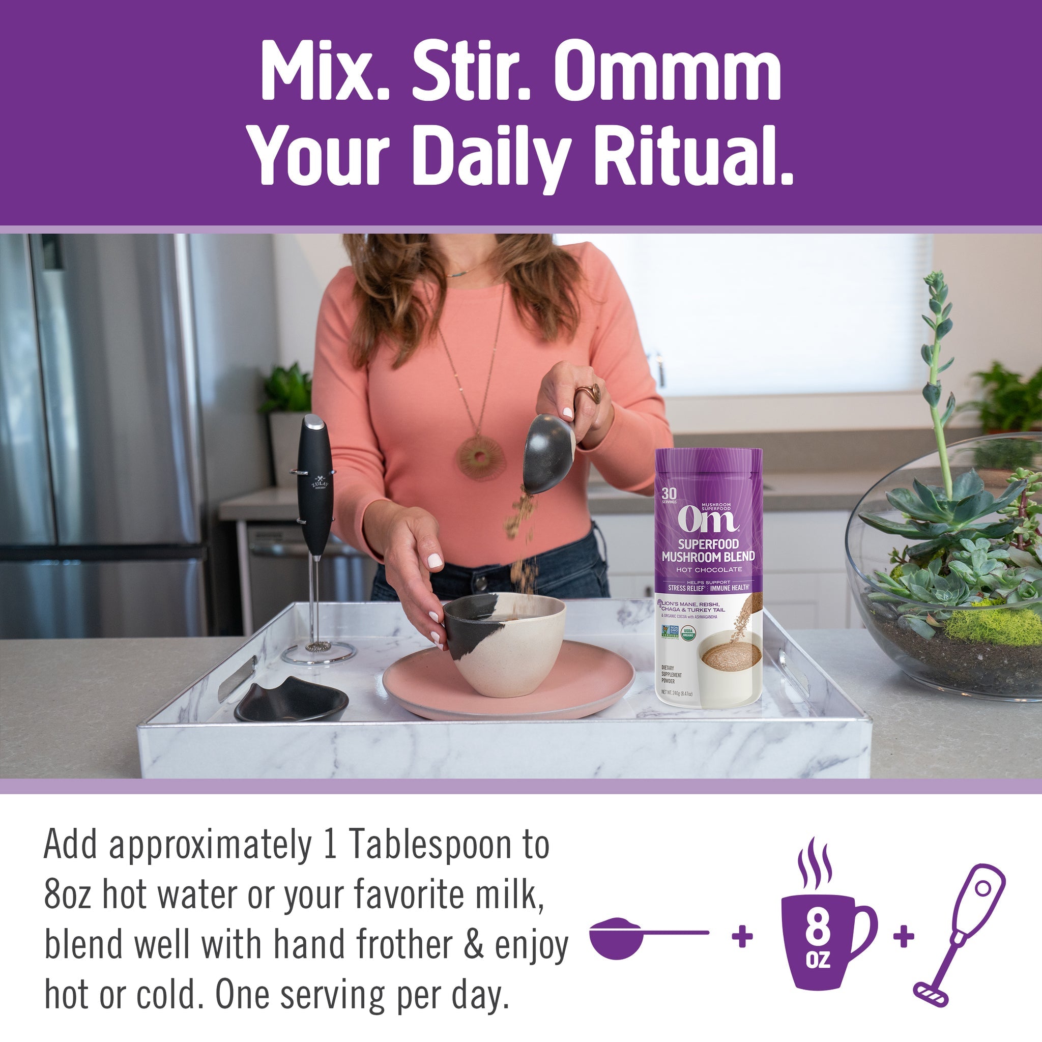 Om Superfood Mushroom Blend Hot Chocolate-N101 Nutrition