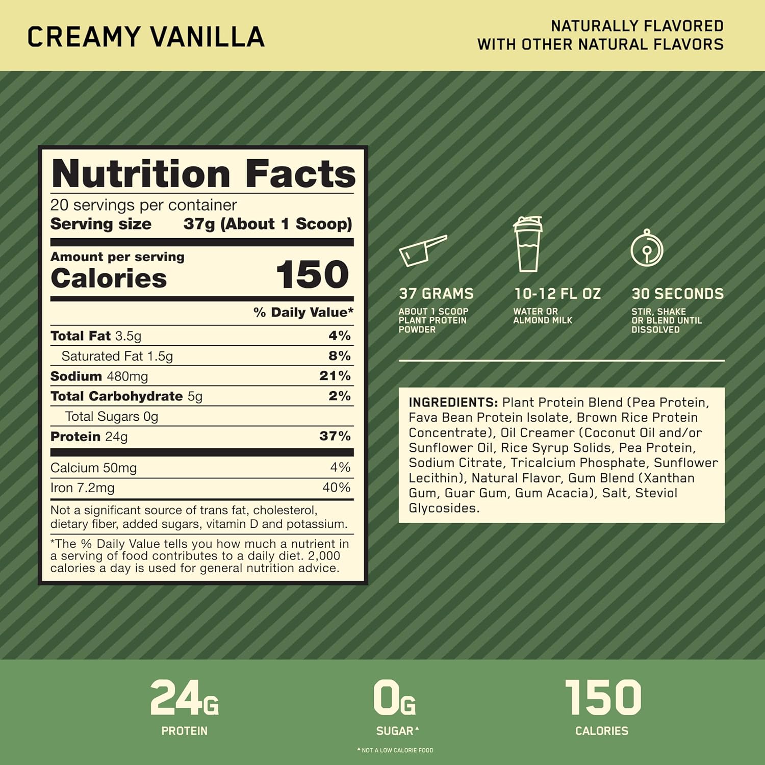 Optimum Nutrition Gold Standard 100% Plant Protein-N101 Nutrition