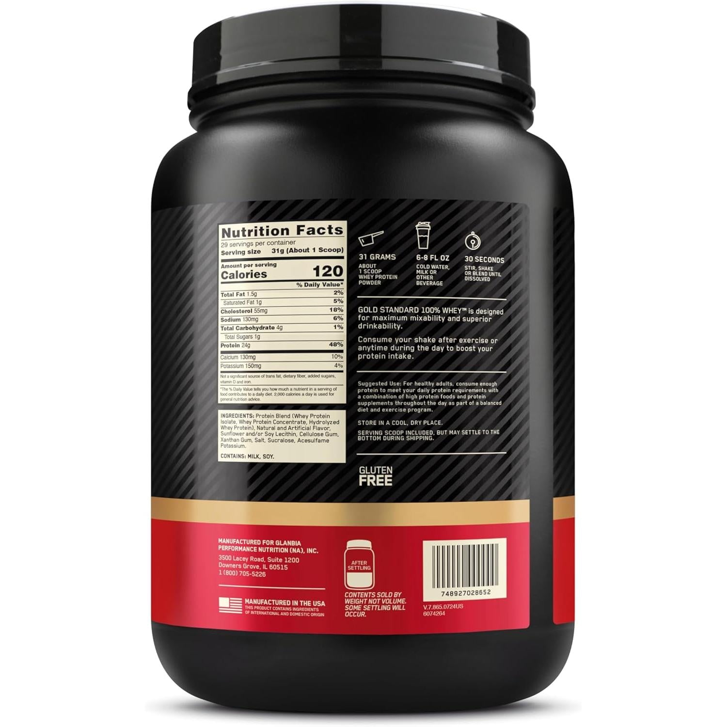 Optimum Nutrition Gold Standard 100% Whey-N101 Nutrition