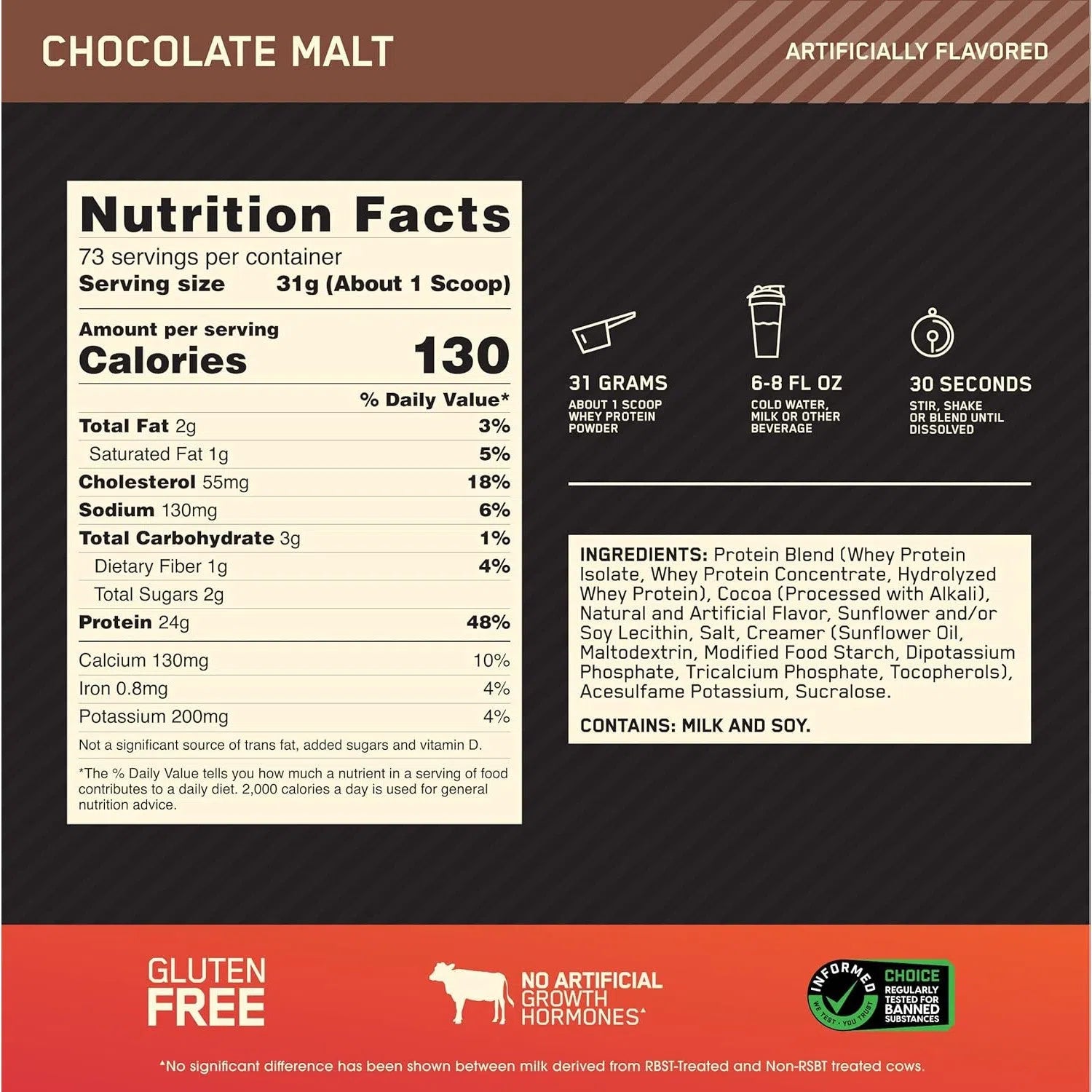 Optimum Nutrition Gold Standard 100% Whey-N101 Nutrition