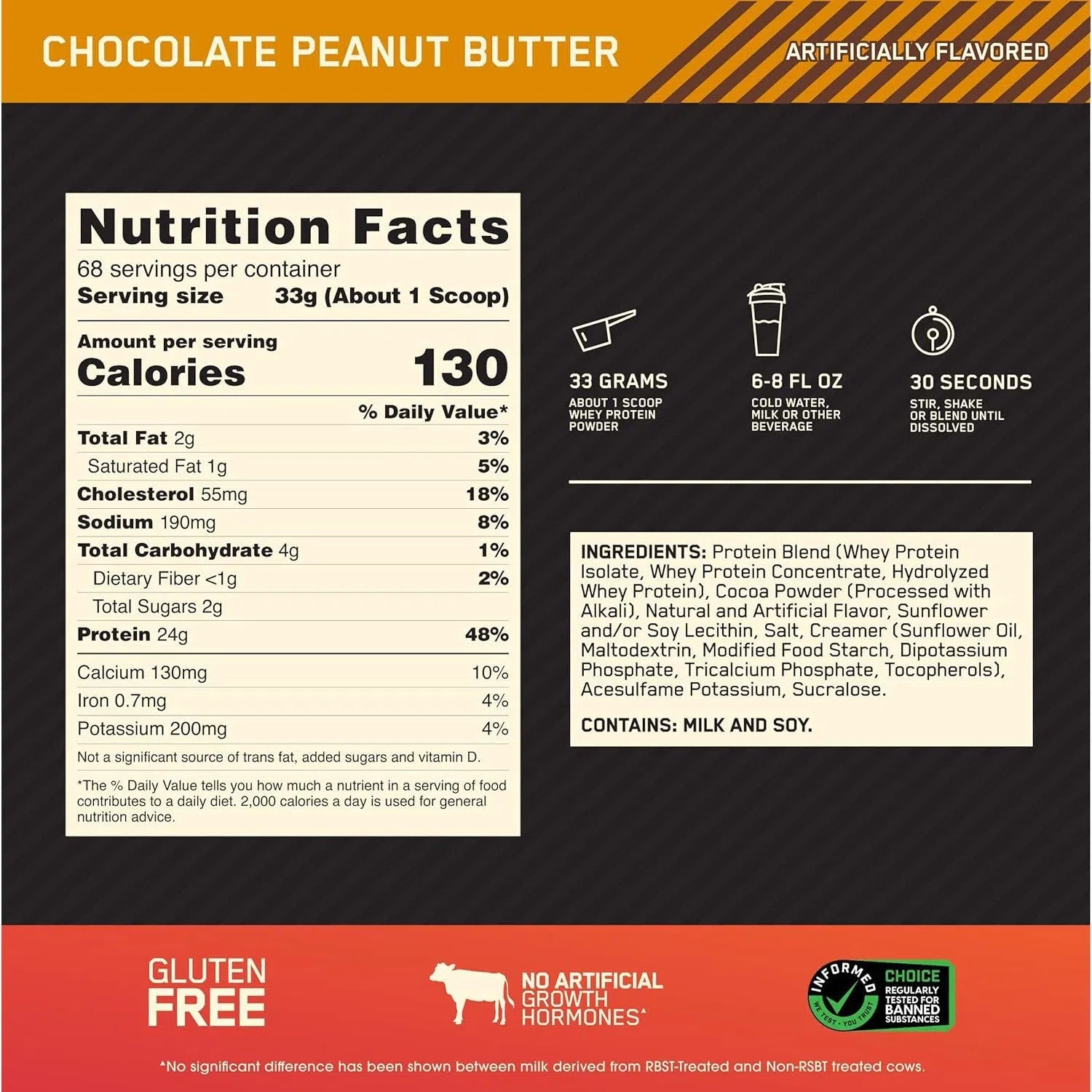 Optimum Nutrition Gold Standard 100% Whey-N101 Nutrition