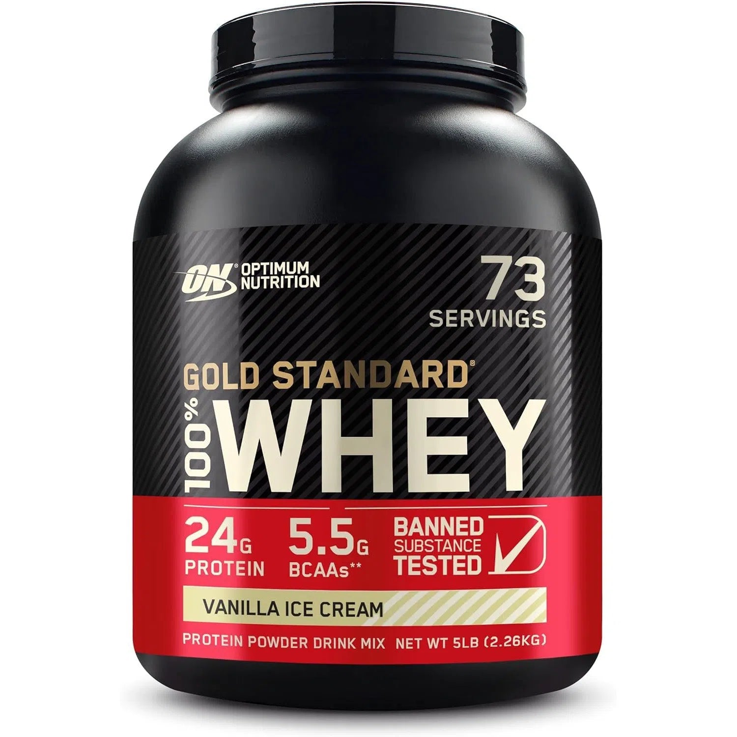 Optimum Nutrition Gold Standard 100% Whey-5 lbs-Vanilla Ice Cream-N101 Nutrition