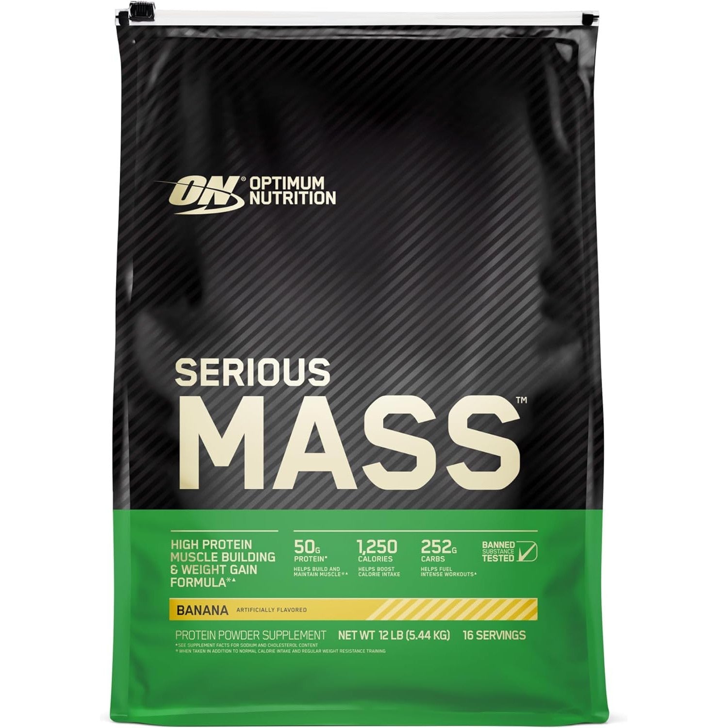 Optimum Nutrition Serious Mass-12 lbs-Banana-N101 Nutrition