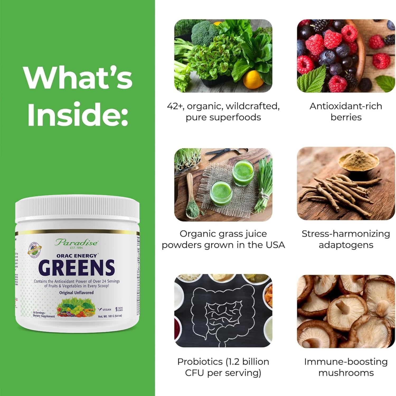 Paradise ORAC-Energy Greens-N101 Nutrition