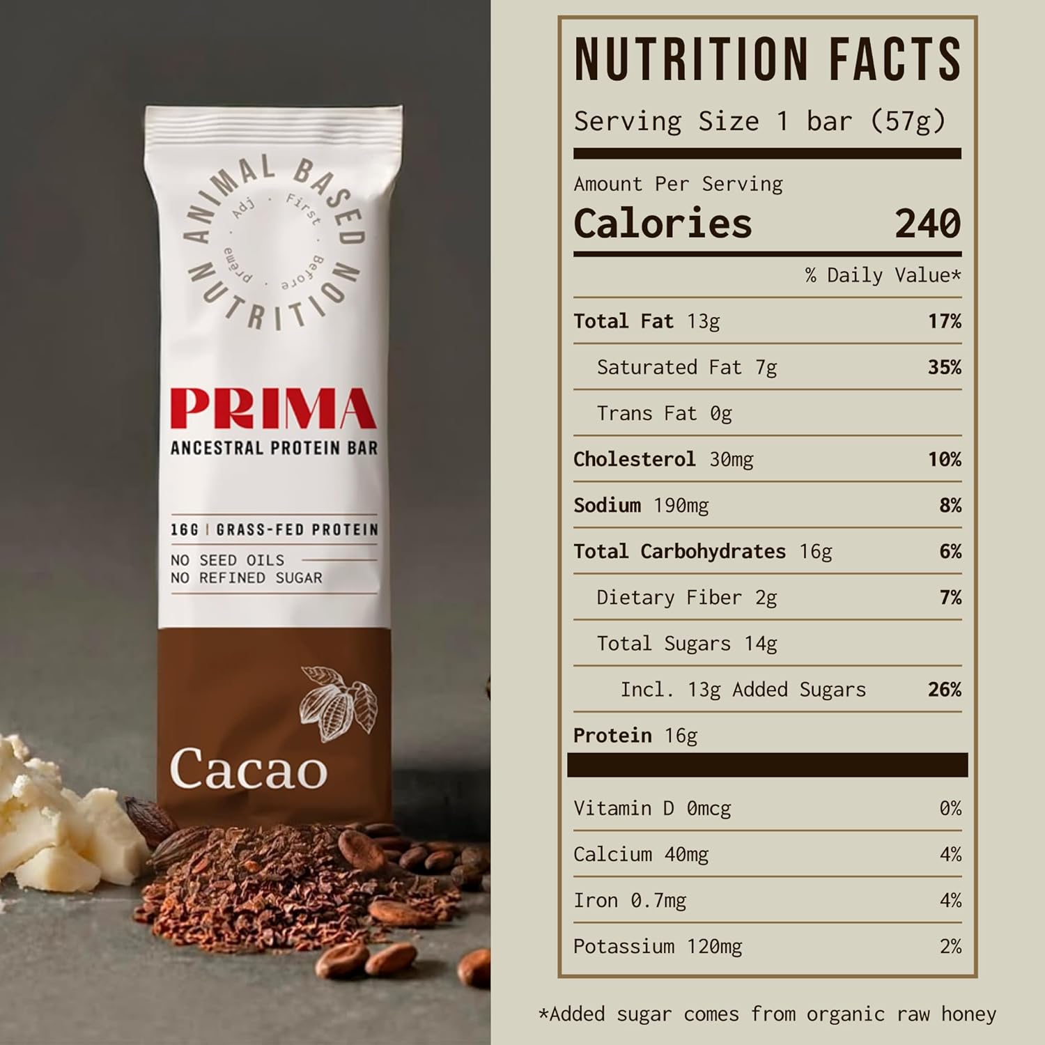 PRIMA Ancestral Protein Bar-N101 Nutrition