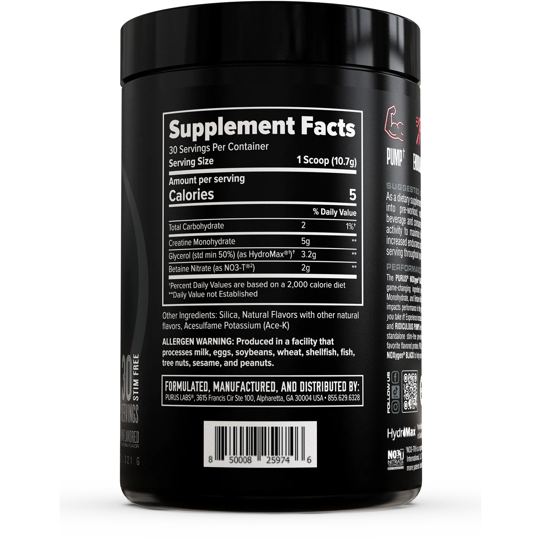 Purus Labs NOXygen Black-N101 Nutrition