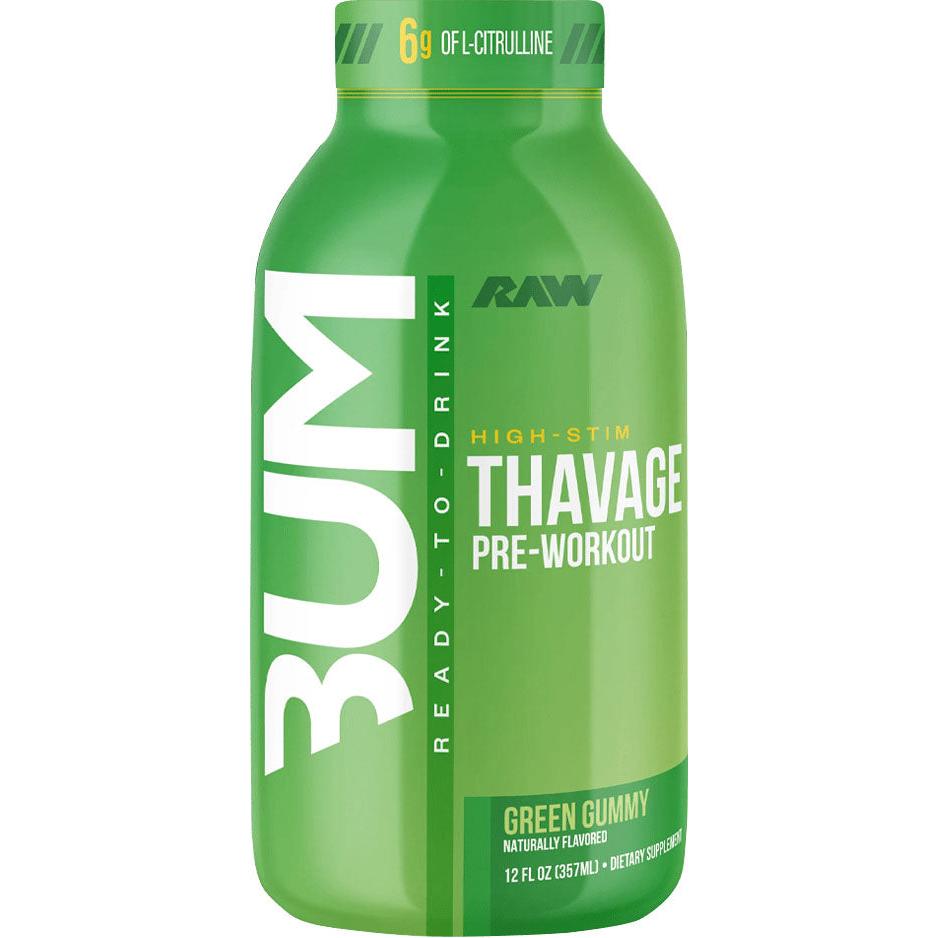 RAW Nutrition CBUM Thavage Pre-Workout RTD-Single (12 fl oz / 355 mL)-Green Gummy-N101 Nutrition