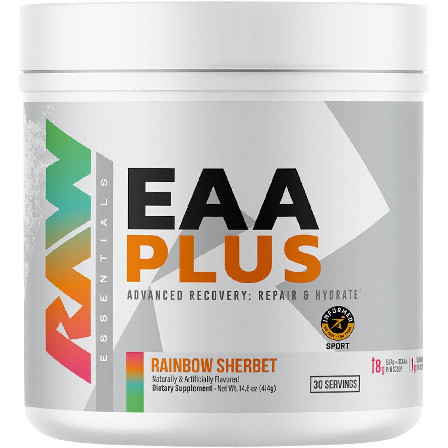 RAW Nutrition EAA PLUS-30 servings-Rainbow Sherbet-N101 Nutrition