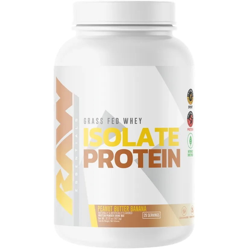 RAW Nutrition Grass-Fed Whey Isolate Protein-25 servings (2 lbs)-Peanut Butter Banana-N101 Nutrition