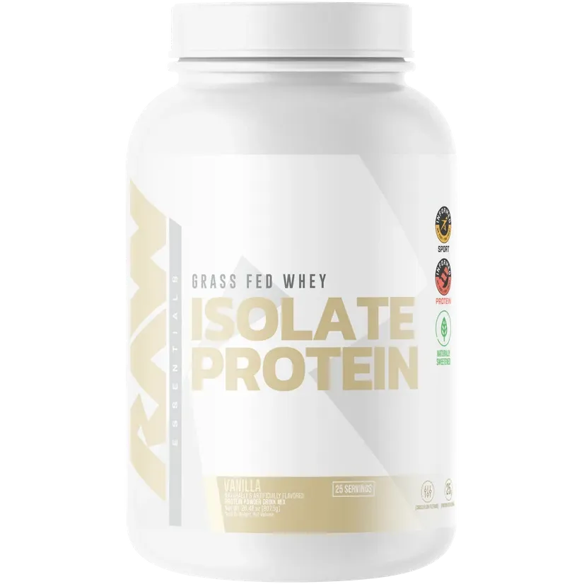 RAW Nutrition Grass-Fed Whey Isolate Protein-25 servings (2 lbs)-Vanilla-N101 Nutrition