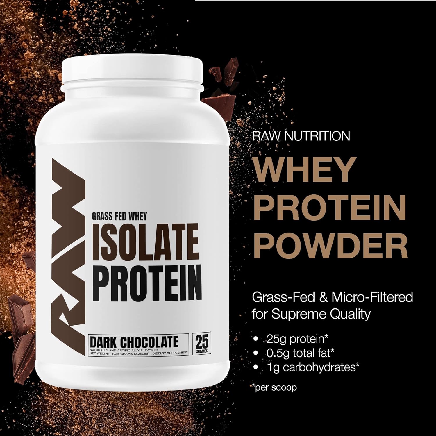RAW Nutrition Grass-Fed Whey Isolate Protein-N101 Nutrition