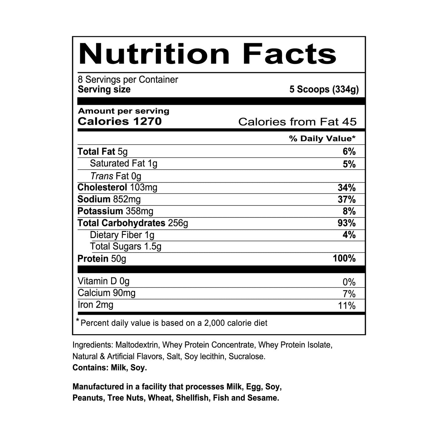 REDCON1 Mass Gainer-N101 Nutrition