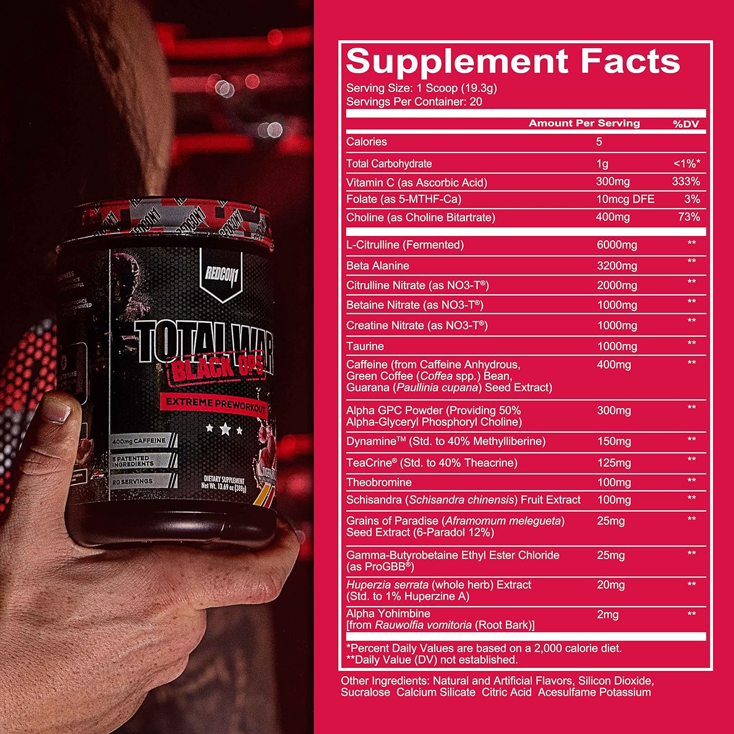 REDCON1 Total War BLACK OPS Extreme Preworkout-N101 Nutrition