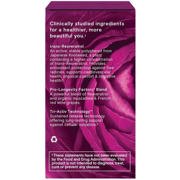 Reserveage Beauty Resveratrol 500 mg 4-Hour Sustained Release-N101 Nutrition