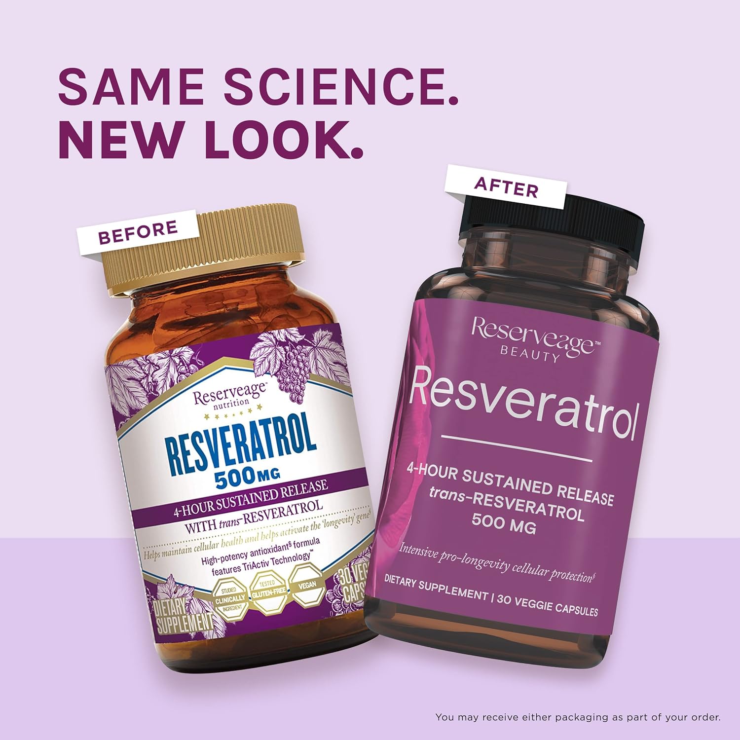 Reserveage Beauty Resveratrol 500 mg 4-Hour Sustained Release-N101 Nutrition