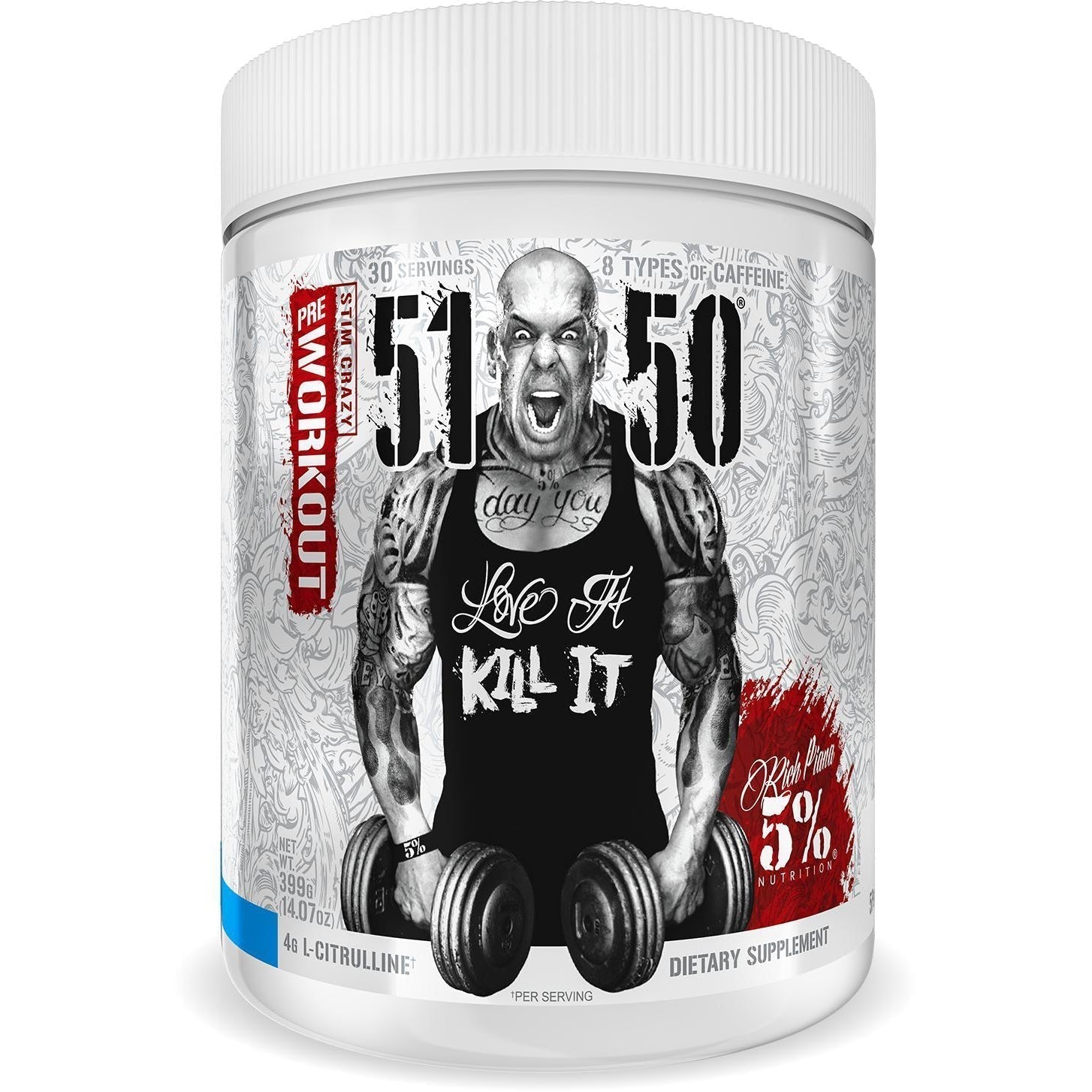 Rich Piana 5% Nutrition 5150 High Stimulant Pre-Workout-30 servings-Blue Ice-N101 Nutrition