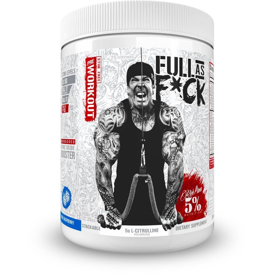 Rich Piana 5% Nutrition Full As F*ck Nitric Oxide Booster-25 servings-Blue Raspberry-N101 Nutrition