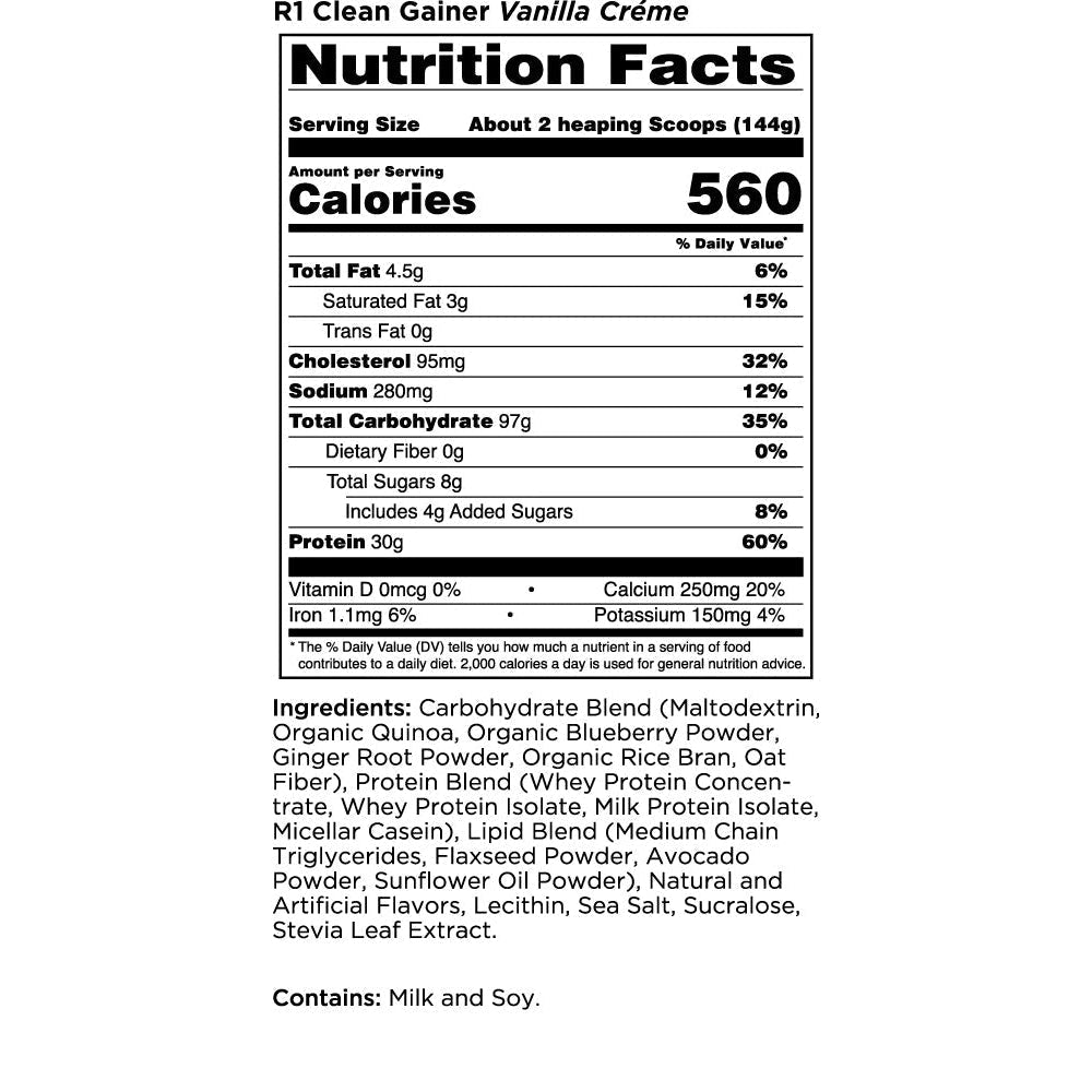 Rule 1 Clean Gainer-N101 Nutrition