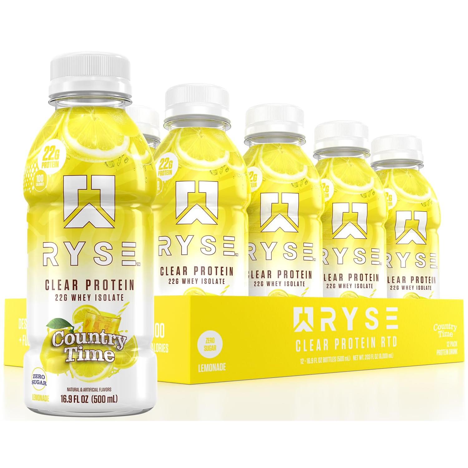 RYSE Clear Whey Protein RTD-Case (12 bottles)-Country Time™ Lemonade-N101 Nutrition