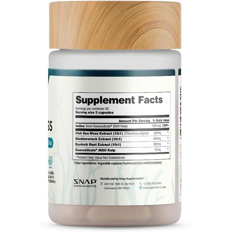 SNAP Irish Sea Moss-N101 Nutrition