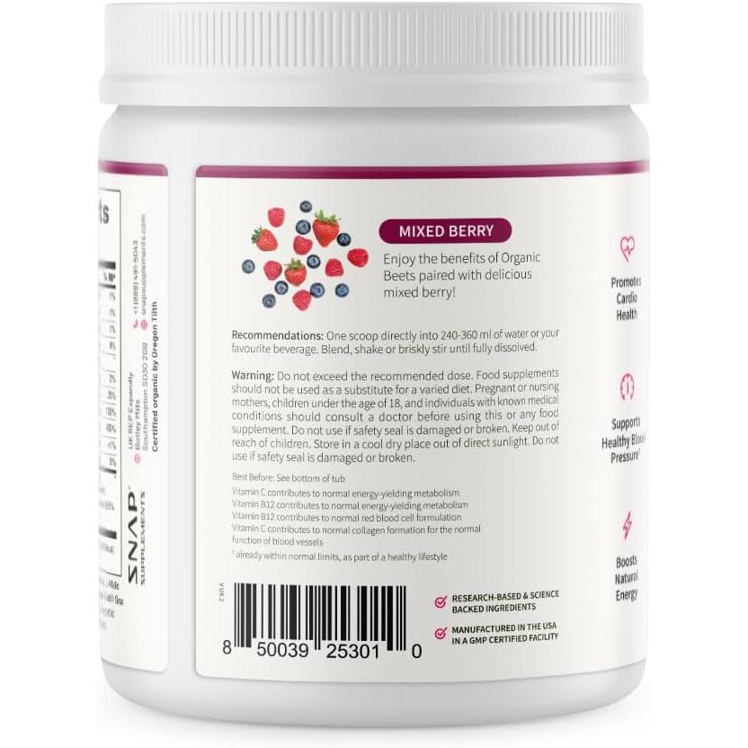 SNAP Nitric Oxide Powder - Mixed Berry-N101 Nutrition