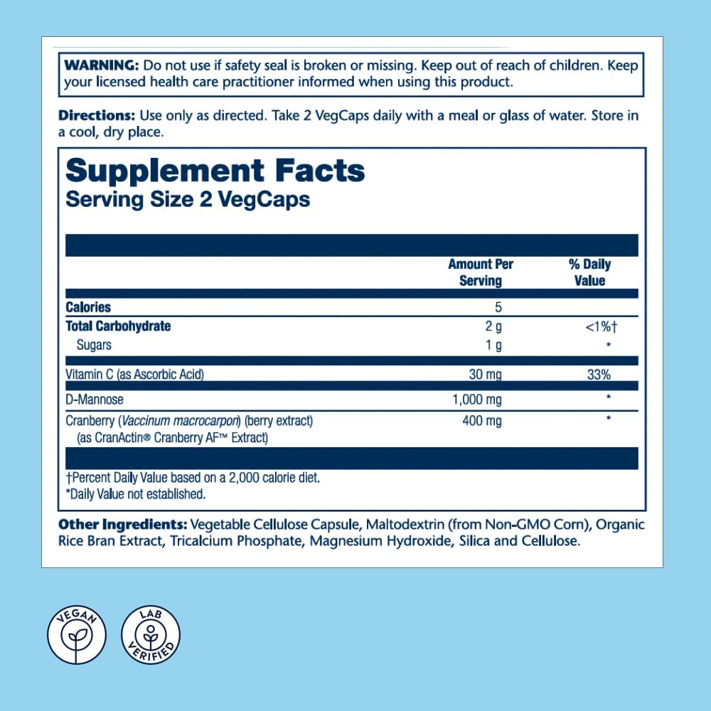 Solaray D-Mannose with CranActin-N101 Nutrition