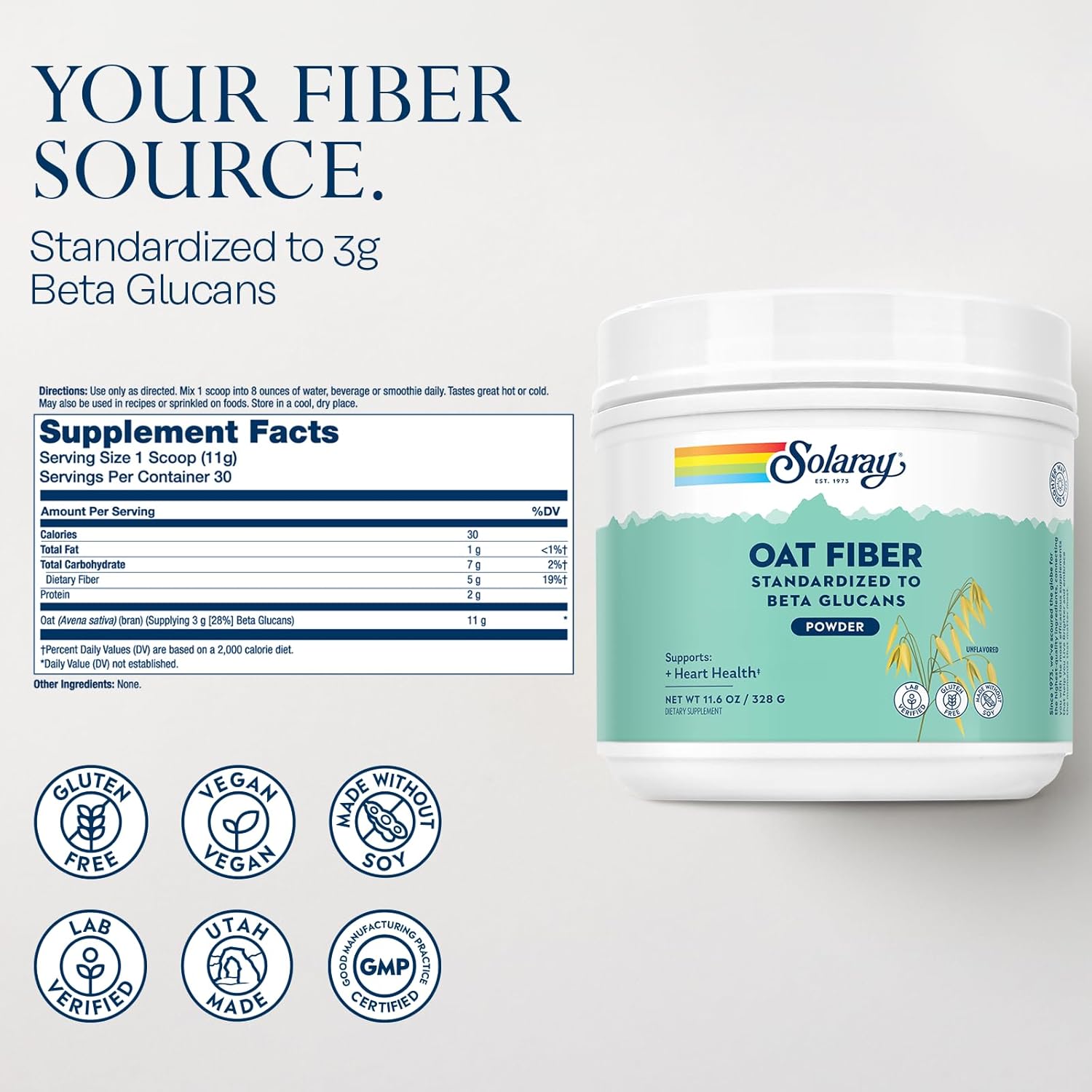 Solaray Oat Fiber-N101 Nutrition