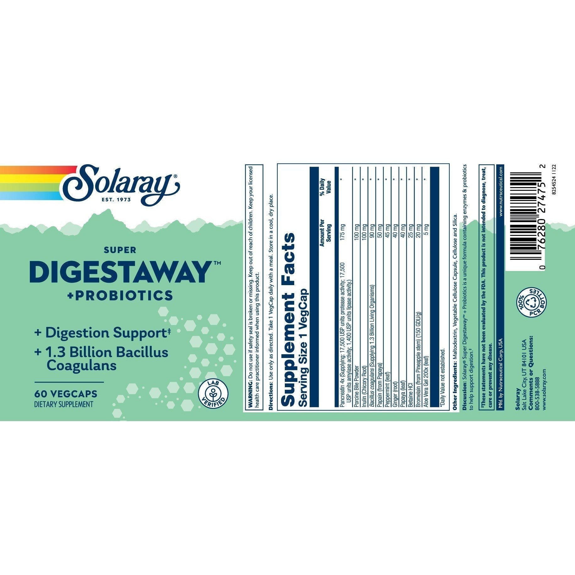 Solaray Super Digestaway + Probiotics-N101 Nutrition