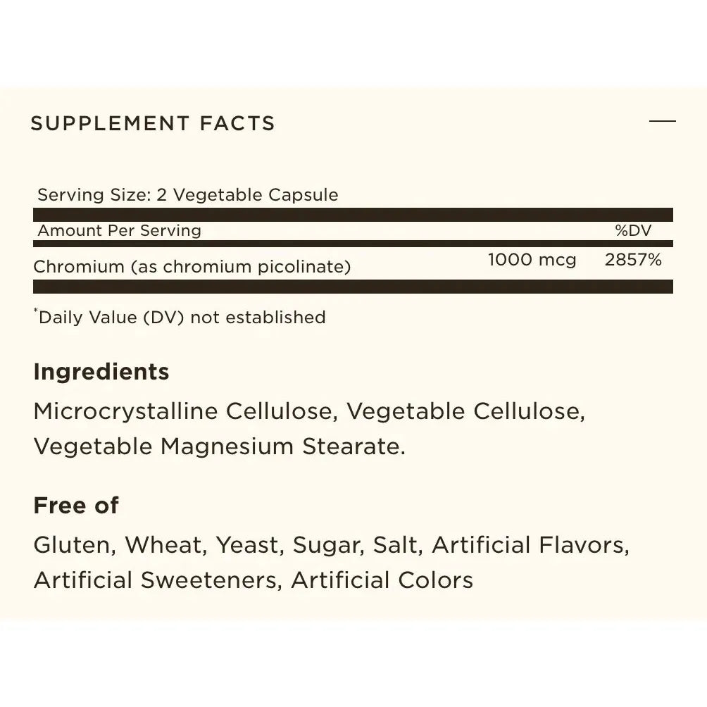 Solgar Chromium Picolinate 500 mcg-N101 Nutrition