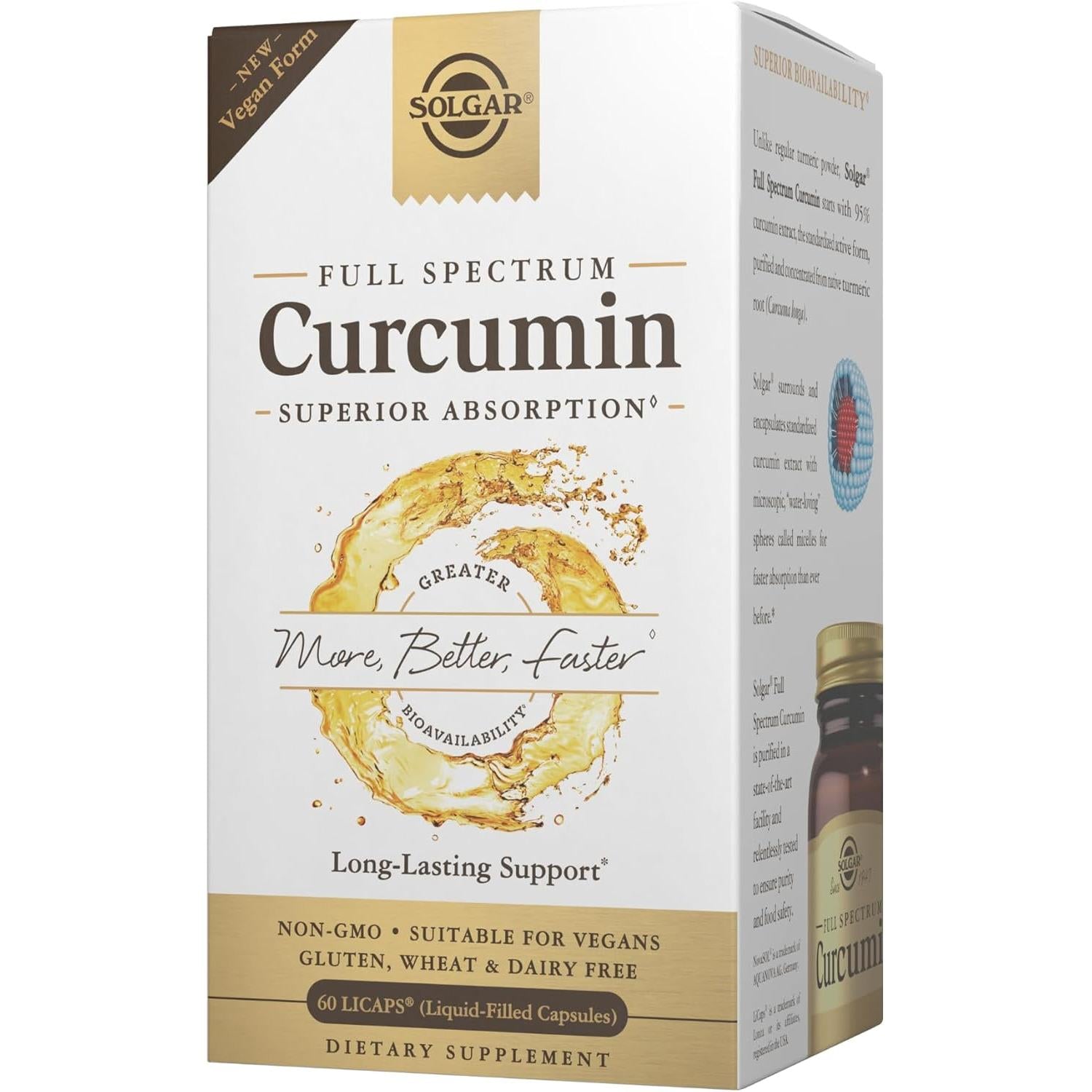 Solgar Full Spectrum Curcumin-60 LICAPS® (Liquid-Filled Capsules)-N101 Nutrition