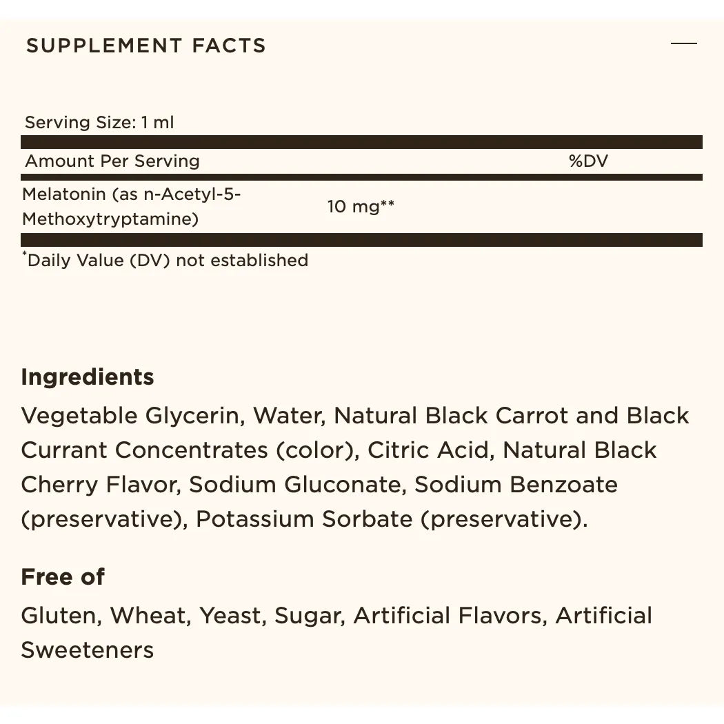 Solgar Liquid Melatonin 10 mg - Black Cherry-N101 Nutrition