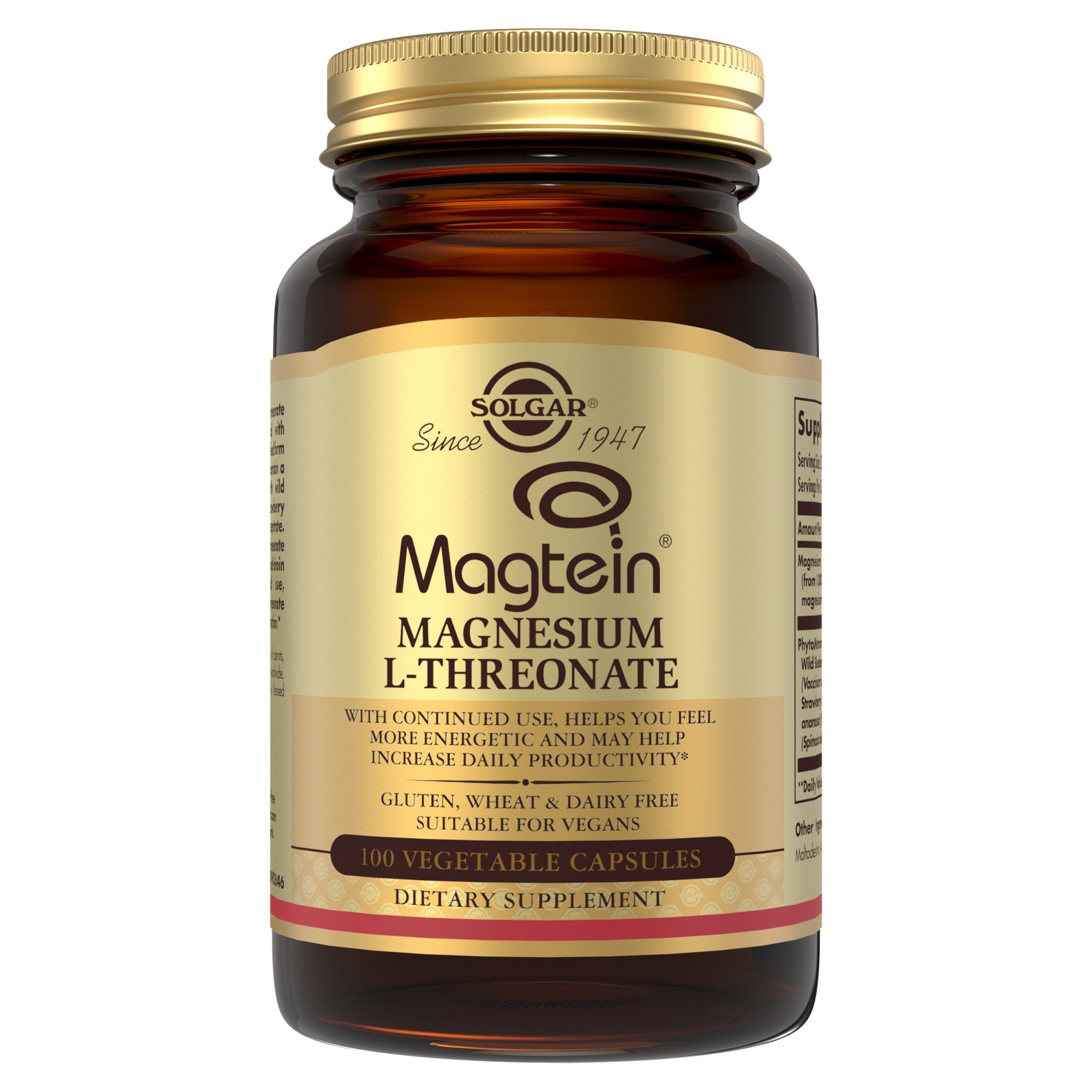 Solgar Magtein® Magnesium L-Threonate-100 vegetable capsules-N101 Nutrition