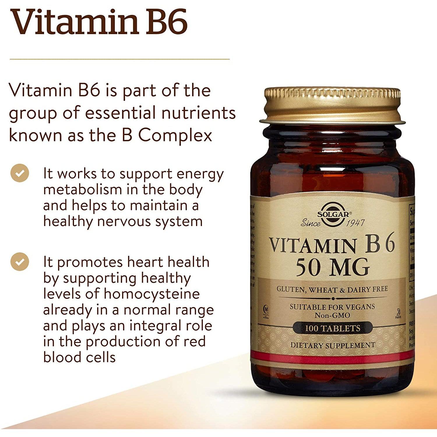 Solgar Vitamin B6 50 mg-N101 Nutrition