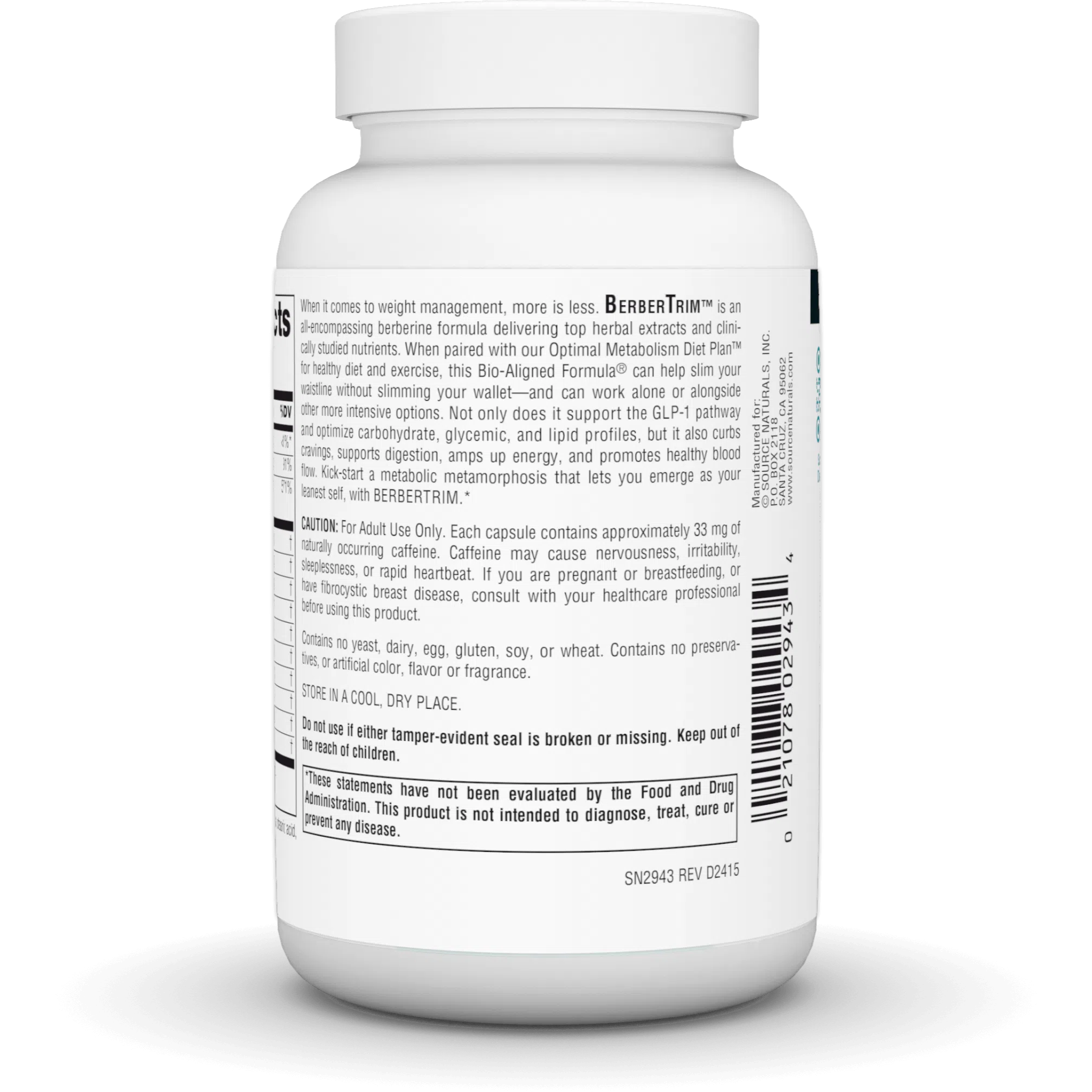 Source Naturals BerberTrim-N101 Nutrition