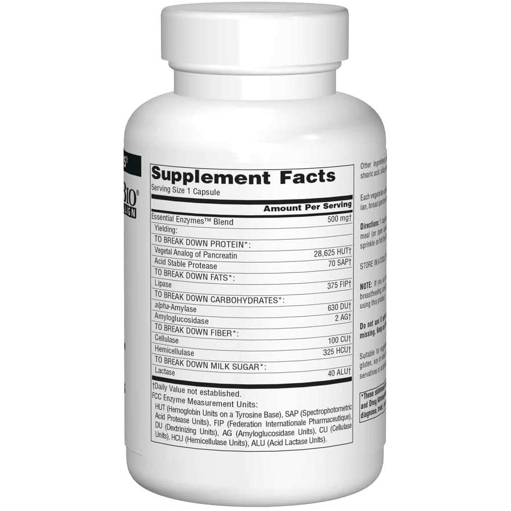 Source Naturals Daily Essential Enzymes (Vegetarian) 500 mg-N101 Nutrition