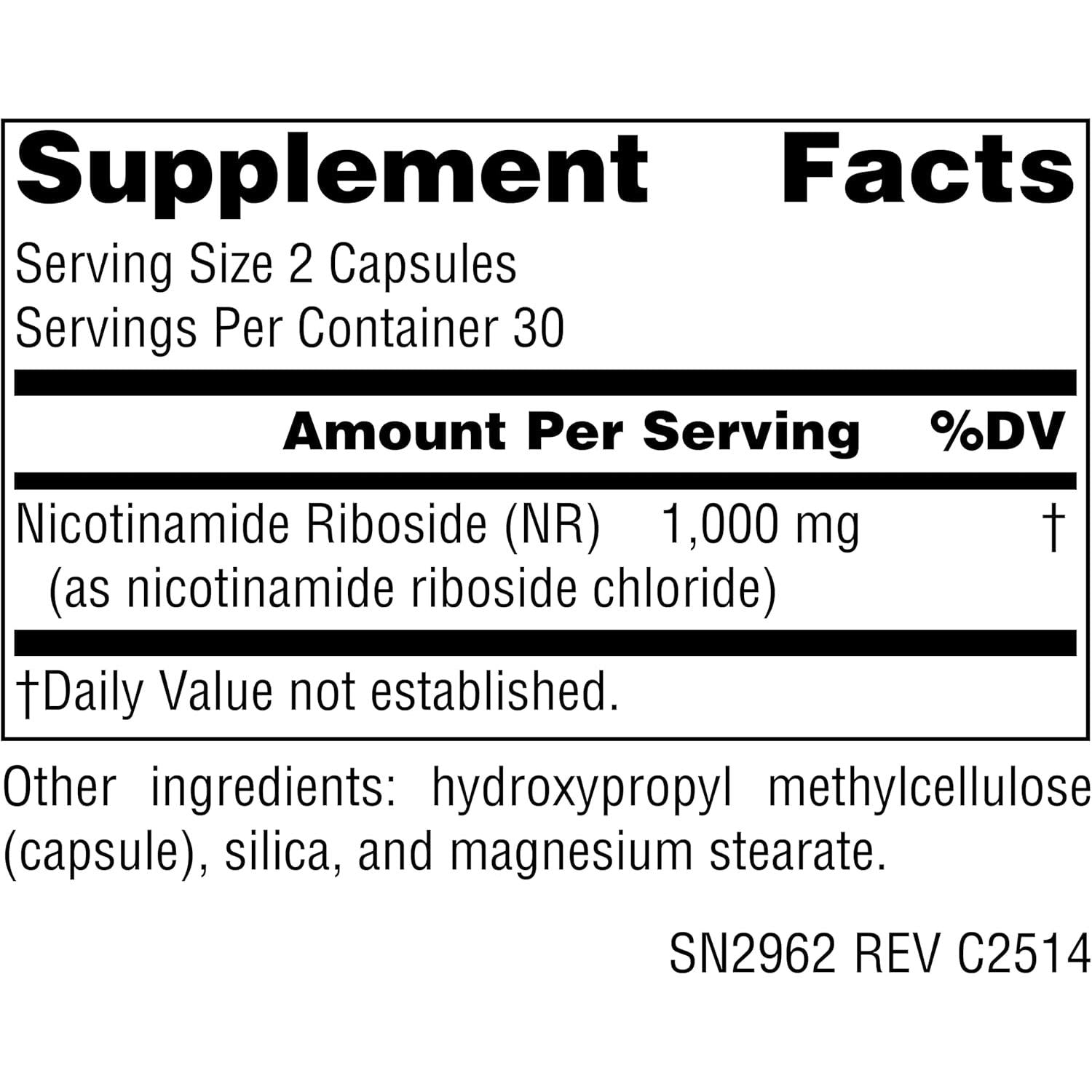 Source Naturals NR (Nicotinamide Riboside) 500 mg-N101 Nutrition