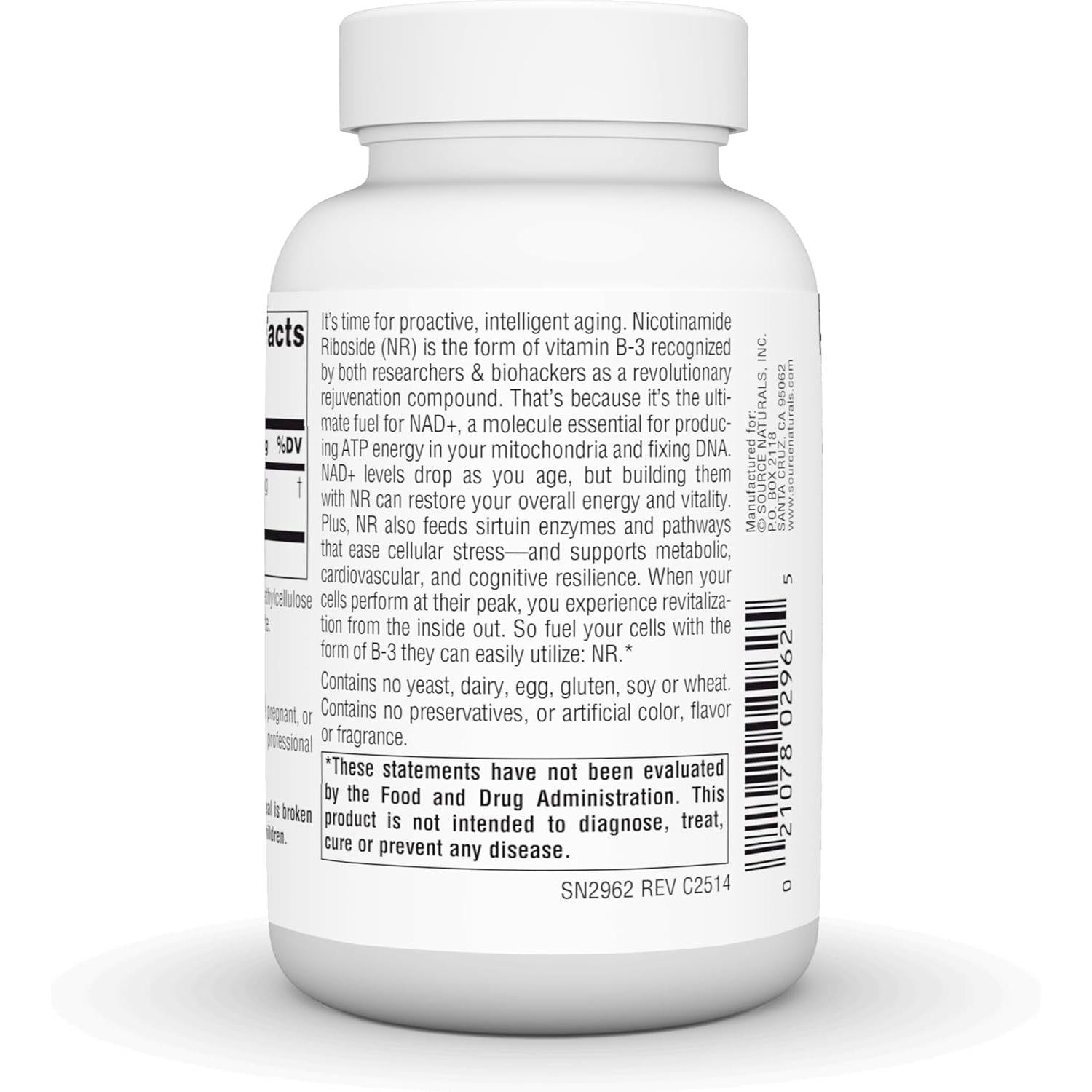 Source Naturals NR (Nicotinamide Riboside) 500 mg-N101 Nutrition