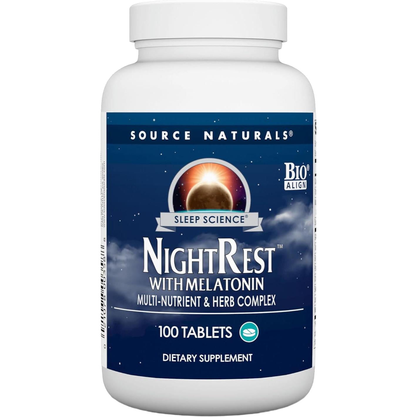Source Naturals Sleep Science® NightRest with Melatonin-100 tablets-N101 Nutrition